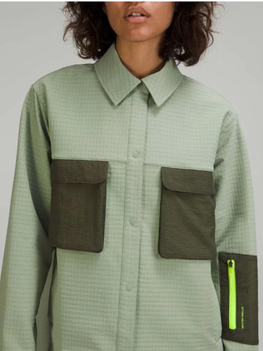 Lululemon NWOT Grid Fleece Hiking Overshirt Laurel Green / Medium Olive